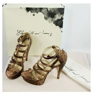 𝅺ELIZABETH AND JAMES CAGED STRAPPY HEELS